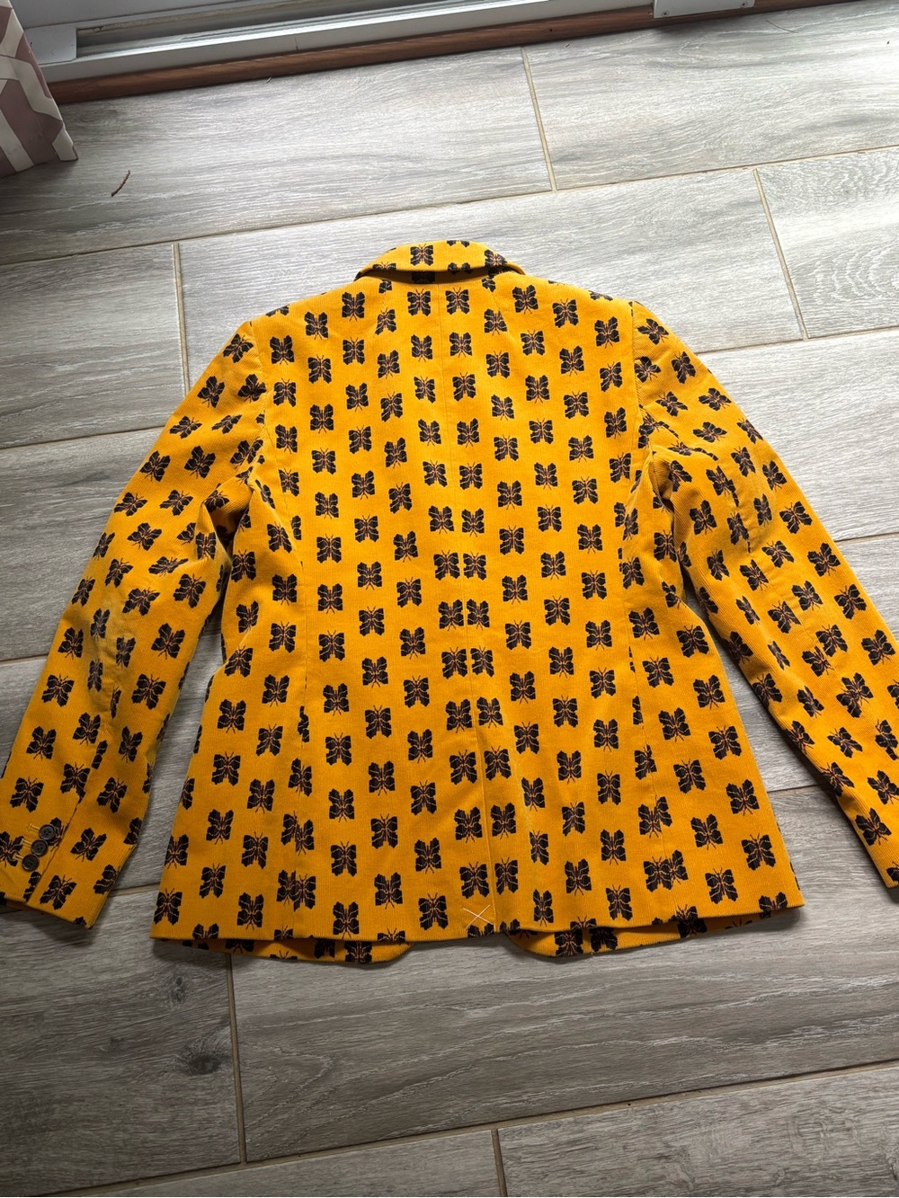 J Crew Corduroy Gold Butterfly Print Blazer - Picture 4 of 8